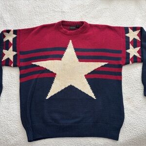 Structure Men's Star Crewneck Sweater - Red, Cream, and Blue